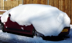 Car covered in snow
